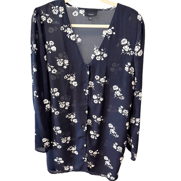 Beautiful Lumiere Navy Floral Blouse - Picture 1 of 4